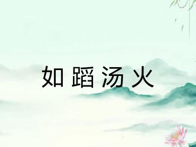 如蹈汤火