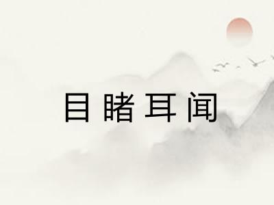 目睹耳闻 目睹耳闻