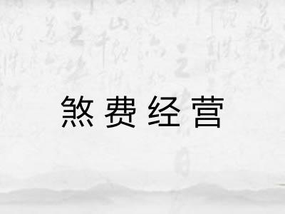煞费经营