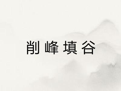 削峰填谷