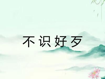 不识好歹 不识好歹