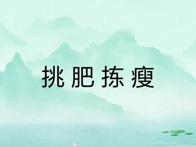 挑肥拣瘦