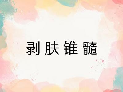 剥肤锥髓 剥肤锥髓