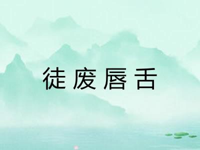 徒废唇舌 徒废唇舌