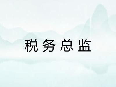 税务总监 税务总监