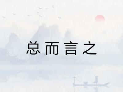 总而言之