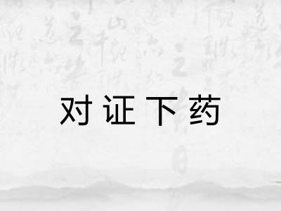 对证下药 对证下药