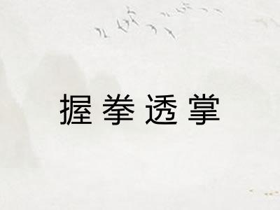 握拳透掌
