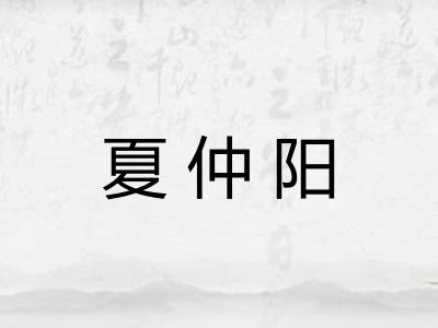 夏仲阳 夏仲阳