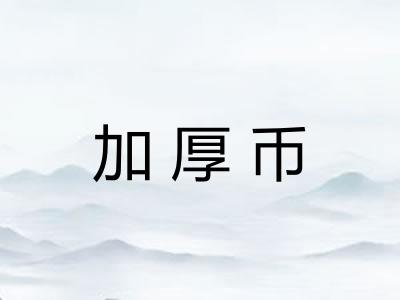 加厚币 加厚币