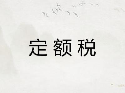 定额税 定额税