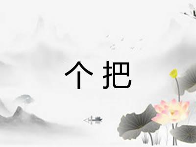 个把 个把
