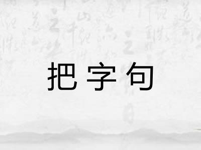 把字句 把字句