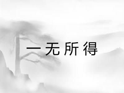 一无所得