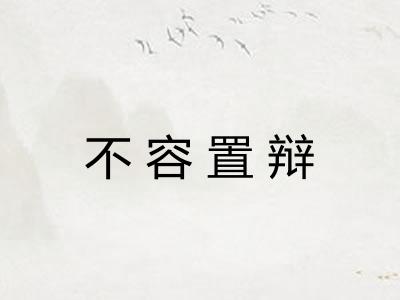 不容置辩 不容置辩