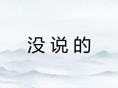 没说的