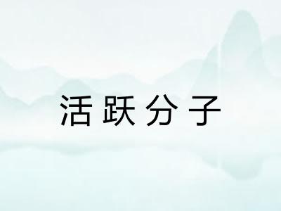 活跃分子 活跃分子