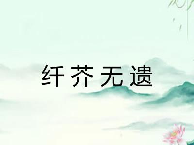 纤芥无遗 纤芥无遗