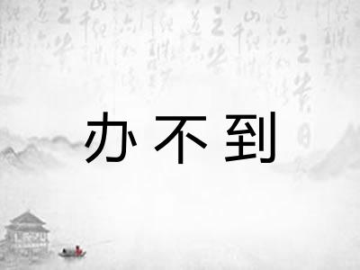 办不到