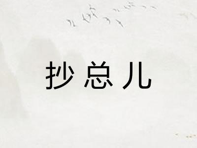 抄总儿 抄总儿