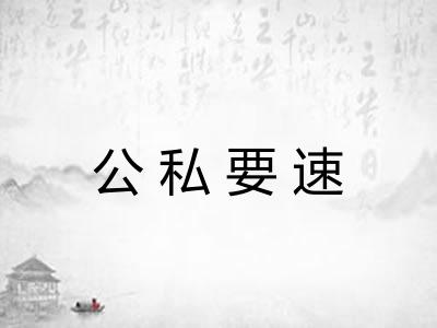 公私要速