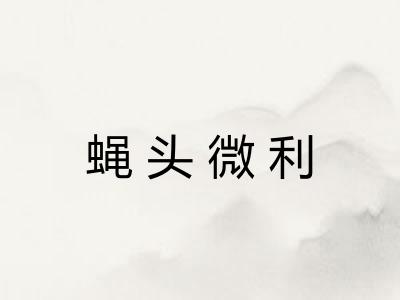 蝇头微利