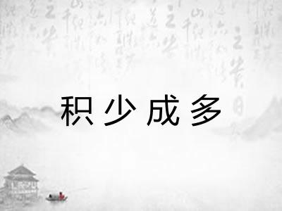 积少成多