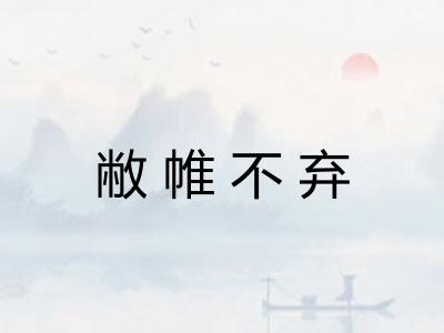 敝帷不弃