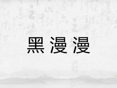 黑漫漫 黑漫漫