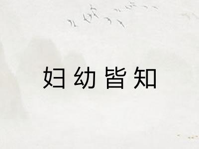 妇幼皆知