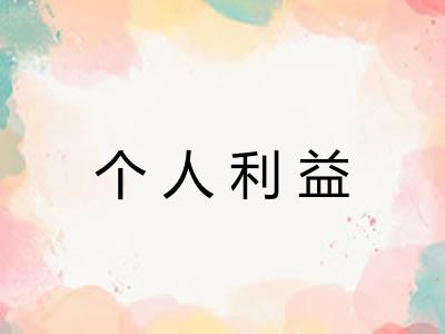 个人利益 个人利益