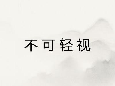 不可轻视