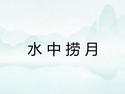 水中捞月 水中捞月