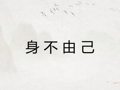 身不由己 身不由己