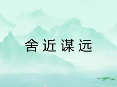 舍近谋远