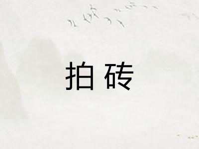 拍砖