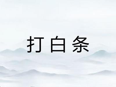 打白条 打白条