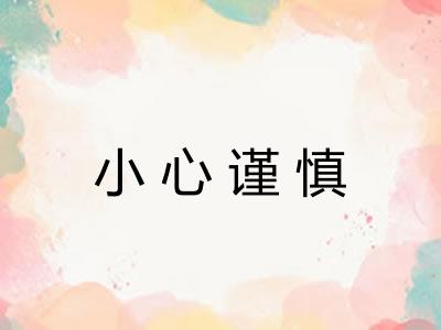 小心谨慎 小心谨慎