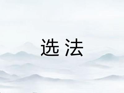 选法 选法
