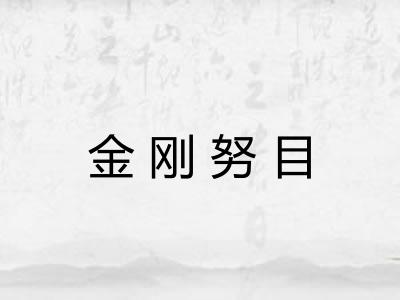 金刚努目 金刚努目