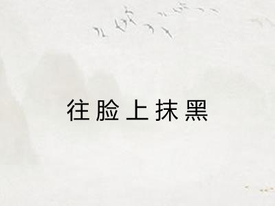 往脸上抹黑 往脸上抹黑