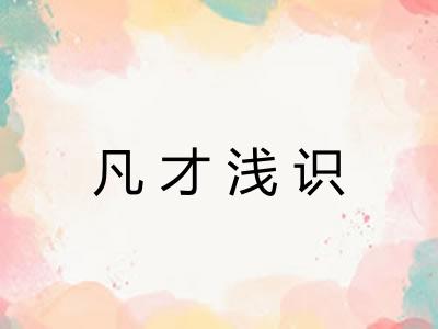 凡才浅识