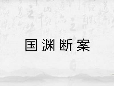 国渊断案 国渊断案