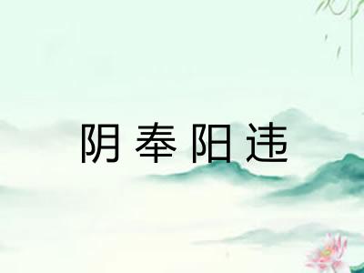 阴奉阳违